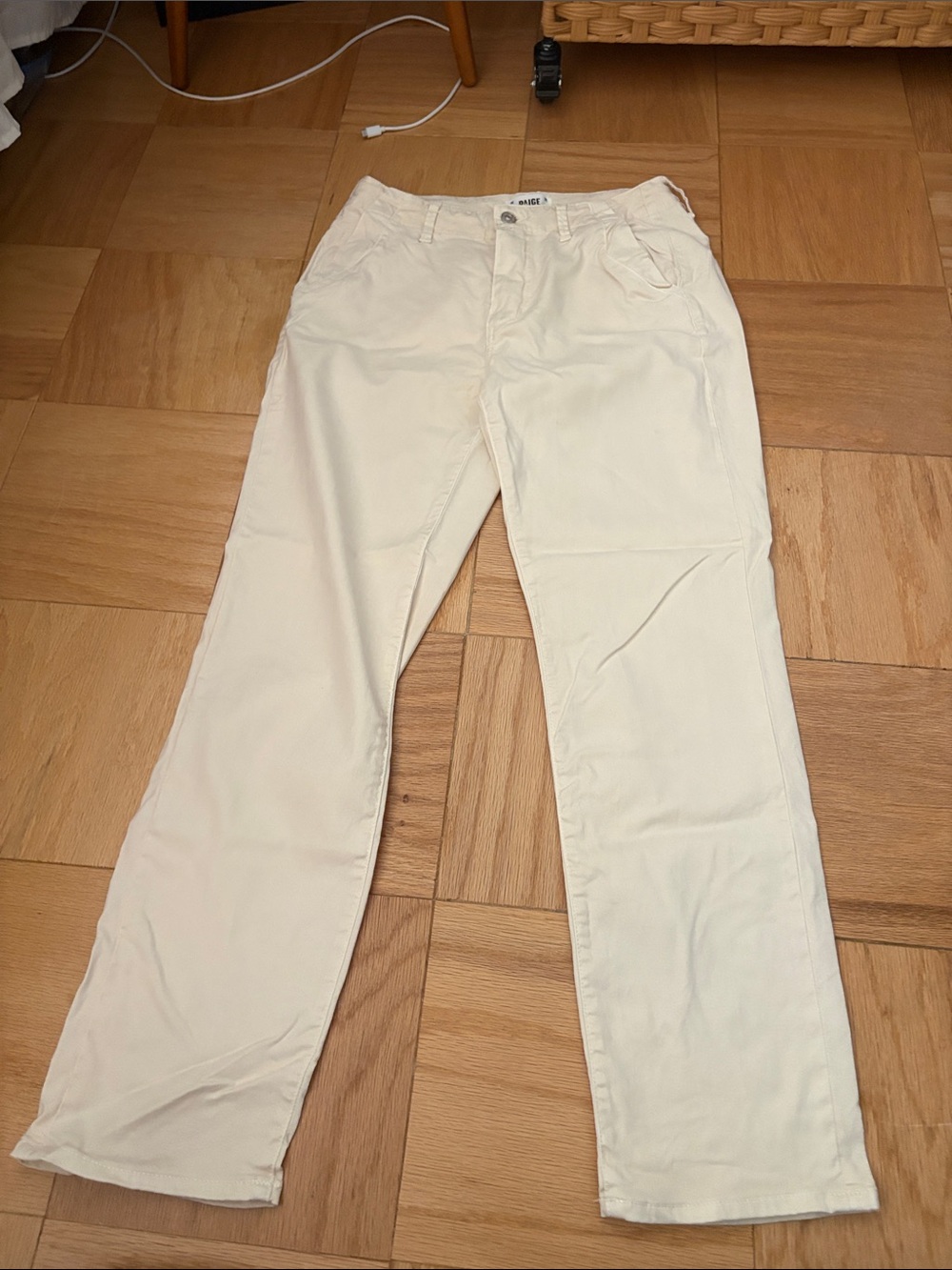 PAIGE Women's Straight Leg Jeans in Cream